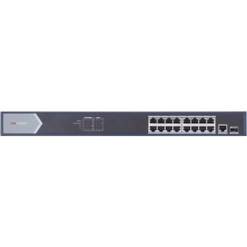 Hikvision DS-3E0518P-E 16-Port Unmanaged Gigabit PoE Switch, 32Gbps, Blue