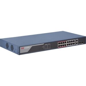 Hikvision DS-3E1318P-EI Smart Managed 16-Port PoE Switch, 100 Mbps, Blue (Replaces DS-3E0318P-E2)