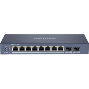 Hikvision DS-3E1510P-SI Smart Managed 8-Port Gigabit PoE Switch, 20Gbps, Blue