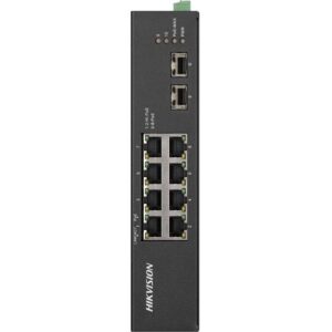 Hikvision DS-3T0510HP-E/HS 8-Port Hardened Unmanaged Gigabit PoE Switch, 20Gbps, Black