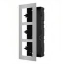 Hikvision DS-KD-ACF3/S 3-Module Flush Mount Brackets for Modular Door Station, Stainless Steel