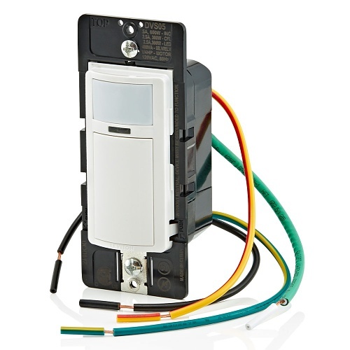 Leviton DVS05-1LZ Vacuum Sensor with 600W Incandescent 300W LED Options, Available in White, Ivory, and Lavender