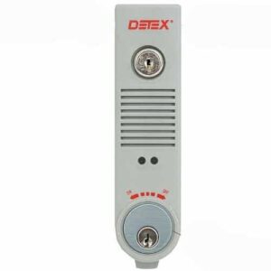 Detex EAX-300 Series Battery Powered Door Propped Alarm, Mortise Cylinder, Gray