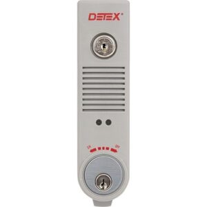 Detex EAX-300 Battery Powered Door Propped Alarm, Weatherized, with Mortise Cylinder and Key Stop