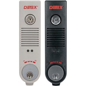Detex EAX500XMC65 Battery Powered Exit Device with Mortise Cylinder Installed