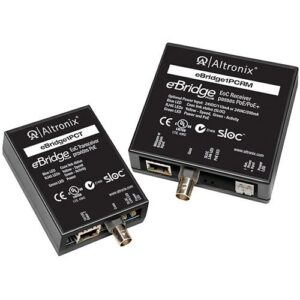 Altronix EBRIDGE1PCRMT EoC Single-Port Adapter Kit, 25Mbps, Passes PoE/PoE+, Includes Receiver and Transceiver