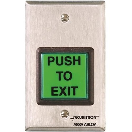 Securitron EEB2 Emergency Exit Button with 30 Second Release, Single Gang, Interchangeable Green, Red, and Handicap Lenses
