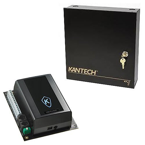 Kantech EK-1M-RDR Access Control Expansion Kit, 5-Piece, (1) KT-1-M Controller, (1) P225XSF Reader, (1) KT-PTC1640UG Transformer, (1) KT-PS4085 12V DC Power Supply, (1) KT-BATT-12 Battery