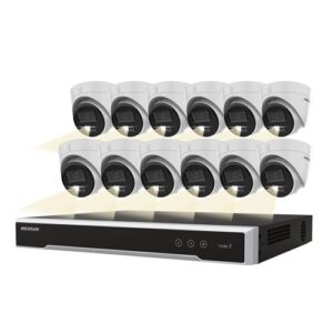 Hikvision EKI-K164T412H 16-Channel 8MP NVR with 4TB HDD and (12) 4MP Turret Cameras Kit