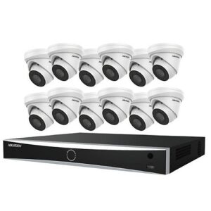 Hikvision EKI-K164T812A 16-Channel 8MP NVR with 4TB HDD and 12x 8MP Turret Cameras with 2.8 mm Lens Kit
