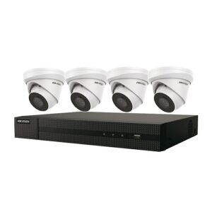 Hikvision EKI-K41T44 Value Express 5-Piece Kit, (1) ERI-K104-P4 4-PoE Port NVR, (4) ECI-T44F2 4MP Cameras, 2.8mm Lens