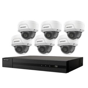 Hikvision EKI-K82D46 Value Express 7-Piece Kit, (1) ERI-K108-P8 4K 8-PoE Port NVR, (6) ECI-D24F2 4MP Cameras, 2.8mm Lens