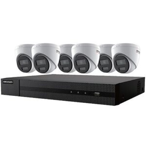 Hikvision EKI-K82T46C ColorVu 7-Piece Kit, (6) DS-2CD1347G2-LUF 4MP IP Cameras, (1) ERI-K108-P8 8-Channel 4K NVR