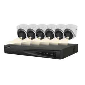 Hikvision EKI-K82T46H Surveillance Kit with (1) 8-Channel 4K NVR 2TB and (6) 4MP Turret Cameras with 2.8mm Lens
