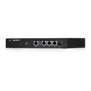 Ubiquiti ER-4 Fanless Router with Four-Core, 1 GHz MIPS64 Processor, 3-Port Gigabit RJ45 and 1-Port SFP
