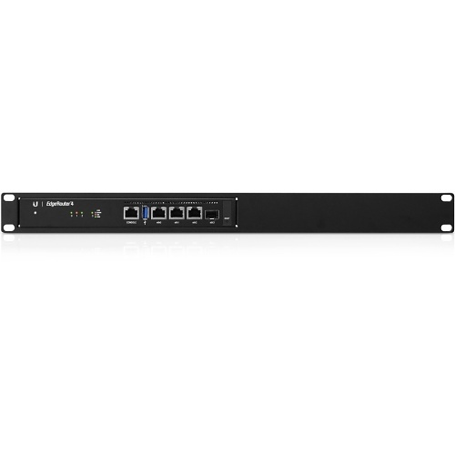 Ubiquiti ER-4 Fanless Router with Four-Core, 1 GHz MIPS64 Processor, 3-Port Gigabit RJ45 and 1-Port SFP