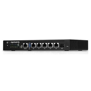 Ubiquiti ER-6P Fanless Router with Four-Core, 1 GHz MIPS64 Processor, 5-Port Gigabit RJ45 and 1-Port SFP