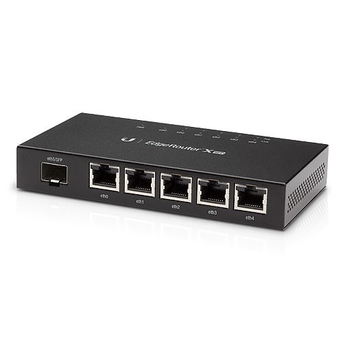 Ubiquiti ER-X-SFP Compact Powerful Router Sporting, 5-Port Gigabit RJ45 with Passive PoE Support and 1-Port SFP