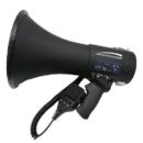 Speco ER390UMB 20W Deluxe Megaphone with Siren, USB Recording and External Mic, Matte Black