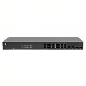 EtherWAN EX19162A Unmanaged 16-Port Gigabit PoE Ethernet Switch, 2-Port SFP, 2-Port RJ45