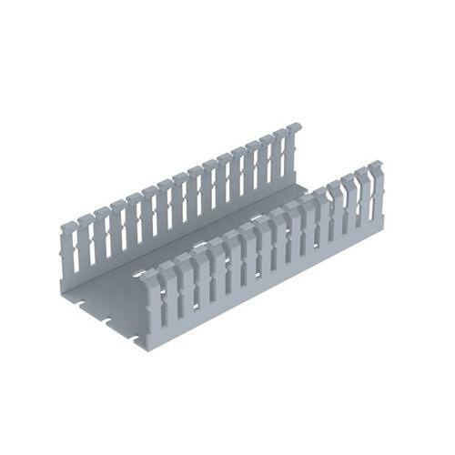 Panduit F3X2LG6 Round Hole Duct, Polyvinyl Chloride, 4"x3"x6', Light Gray