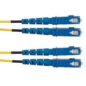 Panduit F923RSNSNSNM005 Fiber Optic Patch Cord, OS2 2-Fiber 3mm PC OFNR Silver Coated Copper Duplex Standard, 5m