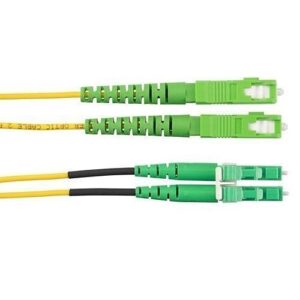 Panduit F92ERANB1SNM006 Fiber Optic Patch Cord, OS2 2-Fiber 1.6mm PC OFNR Silver Coated Copper/APC TO Line Card1/APC ST, 6m