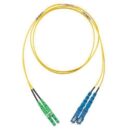 Panduit F92ERB1SNSNM005 Fiber Optic Patch Cord, OS2 2-Fiber 1.6mm PC OFNR Line Card1/APC to Silver Coated Copper Duplex, 5m