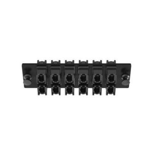 Panduit FAPH1212BLMPO Opticom MPO Fiber Adapter Panel, 12 Key-Up / Key-Down MPOs, Type A, Horizontal, Black