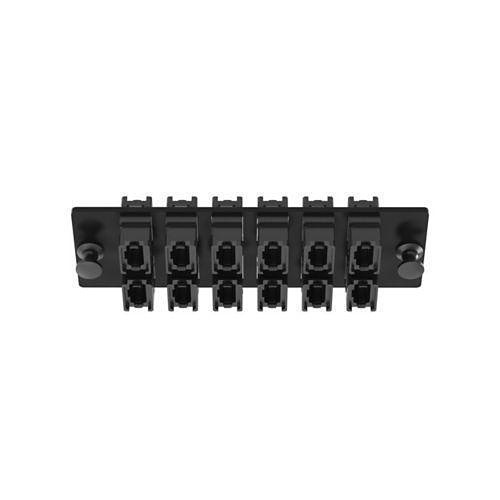 Panduit FAPH1212BLMPO Opticom MPO Fiber Adapter Panel, 12 Key-Up / Key-Down MPOs, Type A, Horizontal, Black