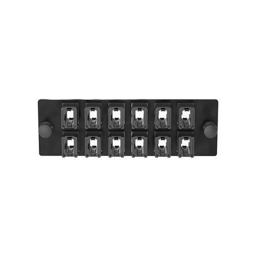 Panduit FAPH1212BLMPO Opticom MPO Fiber Adapter Panel, 12 Key-Up / Key-Down MPOs, Type A, Horizontal, Black