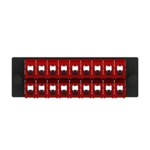 Panduit FAPH1824RDMPO Opticom MPO Fiber Adapter Panel, 18 Key-Up / Key-Down MPOs, Type A, Horizontal, Red