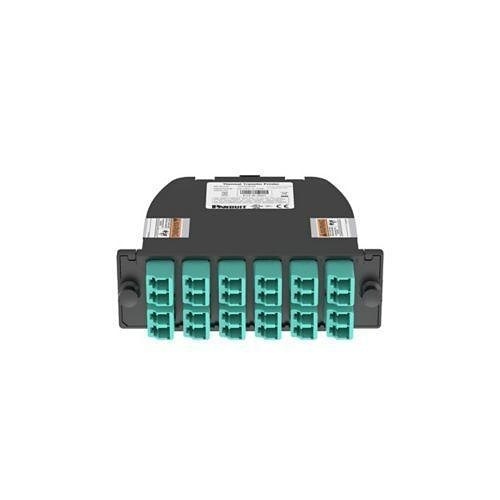 Panduit FC2ZN-24-10AF QuickNet MTP Fiber Optic Cassette, 24-Fiber Total, OM4, Standard Loss, Duplex LC Adapter, Modified Method A