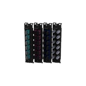 Belden FF3X03LD Plastic Housing Faceplate and Panel Frame, 6-Fiber, 3-LC Duplex Port, Aqua Connector