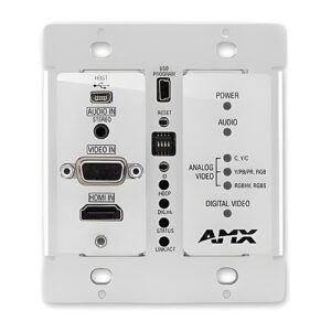 AMX FG1010-325-WHFX Multi-Format Decor Style Wall Plate Transmitter, White