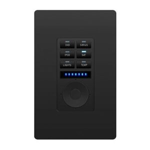 AMX FG5793-01-BL Metreau MET-6NE-BL 6-Button Ethernet Keypad with Navigation Features Source Control, Black
