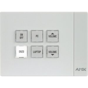 AMX FG5793-06L-W 6-Button Massio Landscape Keypad, White