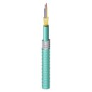 Belden FI4D012A9A FX Fiber Distribution Cable, Tight Buffer 12 Fibers, OM4, TIA-598-D, AIA, Indoor, Reel, Blue