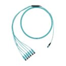 Panduit FXTRL8NQSONM2.5 12-Fiber Round Harness Cable Assembly, OM3, LSZH, PanMPO M to Push/Pull Duplex LC