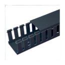 Panduit G1X1BL6 Round Hole Duct, Polyvinyl Chloride, 2"x3"x6', Black