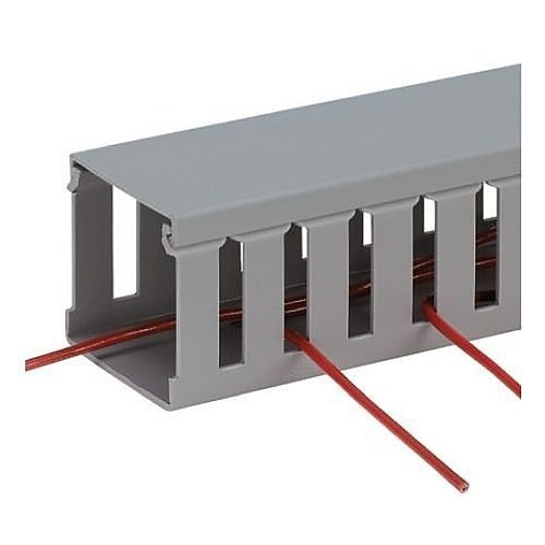 Panduit G2X2LG6 Panduct PVC Wide Slot Wiring Duct, 6', 2" 2", 6-Pack, Light Gray