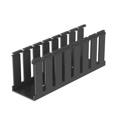 Panduit G2X3BL6 Panduct Wide Slot Wiring Duct, Mounting Holes 3.12" x 2.25", 6' Long, Black