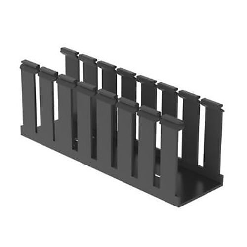 Panduit G2X3BL6 Panduct Wide Slot Wiring Duct, Mounting Holes 3.12" x 2.25", 6' Long, Black