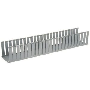 Panduit G4X4LG6 Panduct PVC Wide Slot Wiring Duct, Mounting Holes 4"x 4", 6' Long, Light Gray