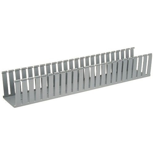 Panduit G4X4LG6 Panduct PVC Wide Slot Wiring Duct, Mounting Holes 4"x 4", 6' Long, Light Gray