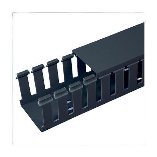 Panduit G4X5BL6 4"x5" Slotted Wiring Duct, 6' Long, Black