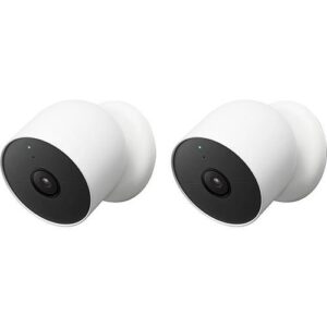 Google Nest Cam Battery Pro, Indoor/Outdoor Battery Powered Network Camera, 2-Pack, White (GA01894-US)