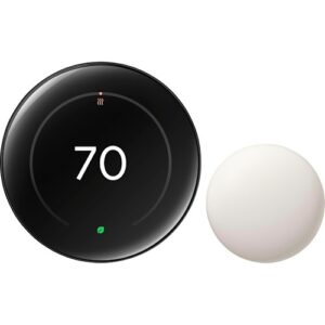 Google Nest Learning Thermostat (4th Gen) with Nest Temperature Sensor (2nd Gen), Polished Silver (GA05560-US)