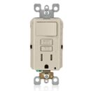 Leviton GFSW1-T GFCI Receptacle with Wallplate, 15A 125V