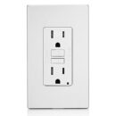 Leviton GFTR1-PW Wall Plate, White 515R Slim Tamper-Resistant GFCI Screwless Wallplate